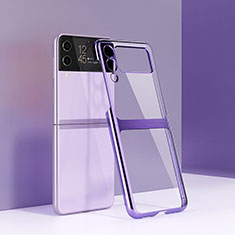 Cover Crystal Trasparente Rigida Cover H01 per Samsung Galaxy Z Flip3 5G Viola