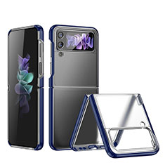 Cover Crystal Trasparente Rigida Cover H01 per Samsung Galaxy Z Flip4 5G Blu