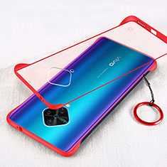 Cover Crystal Trasparente Rigida Cover H01 per Vivo X50 Lite Rosso