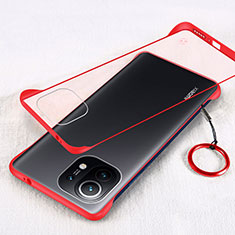 Cover Crystal Trasparente Rigida Cover H01 per Xiaomi Mi 11 5G Rosso