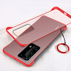 Cover Crystal Trasparente Rigida Cover H02 per Huawei P40 Pro+ Plus Rosso