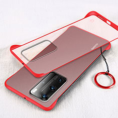 Cover Crystal Trasparente Rigida Cover H02 per Huawei P40 Pro Rosso