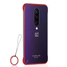 Cover Crystal Trasparente Rigida Cover H02 per OnePlus 8 Rosso