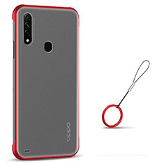 Cover Crystal Trasparente Rigida Cover H02 per Oppo A31 Rosso