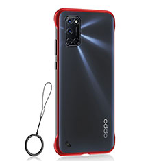 Cover Crystal Trasparente Rigida Cover H02 per Oppo A92 Rosso