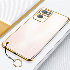 Cover Crystal Trasparente Rigida Cover H02 per Oppo Reno7 Pro 5G Oro