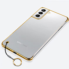 Cover Crystal Trasparente Rigida Cover H02 per Samsung Galaxy S23 5G Oro