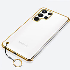 Cover Crystal Trasparente Rigida Cover H02 per Samsung Galaxy S23 Ultra 5G Oro