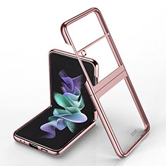 Cover Crystal Trasparente Rigida Cover H02 per Samsung Galaxy Z Flip4 5G Oro Rosa