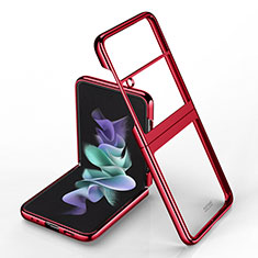 Cover Crystal Trasparente Rigida Cover H02 per Samsung Galaxy Z Flip4 5G Rosso