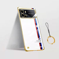 Cover Crystal Trasparente Rigida Cover H02 per Vivo iQOO 9 Pro 5G Oro