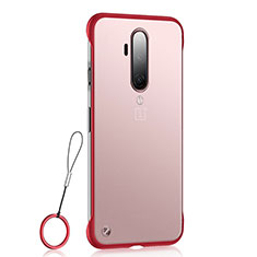 Cover Crystal Trasparente Rigida Cover H03 per OnePlus 7T Pro 5G Rosso