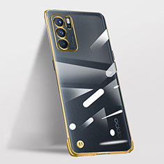 Cover Crystal Trasparente Rigida Cover H03 per Oppo Reno6 Pro 5G India Oro