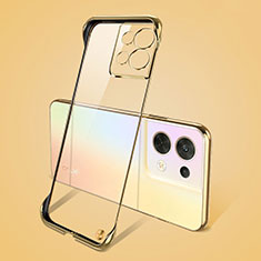 Cover Crystal Trasparente Rigida Cover H03 per Oppo Reno8 Pro 5G Oro