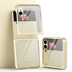 Cover Crystal Trasparente Rigida Cover H03 per Samsung Galaxy Z Flip3 5G Oro