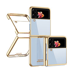 Cover Crystal Trasparente Rigida Cover H03 per Samsung Galaxy Z Flip4 5G Oro