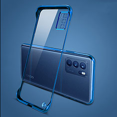 Cover Crystal Trasparente Rigida Cover H04 per Oppo Reno6 5G Blu