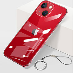 Cover Crystal Trasparente Rigida Cover H09 per Apple iPhone 15 Plus Rosso