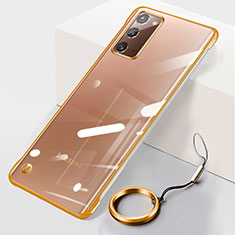 Cover Crystal Trasparente Rigida Cover JS1 per Samsung Galaxy Note 20 5G Oro