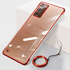 Cover Crystal Trasparente Rigida Cover JS1 per Samsung Galaxy Note 20 5G Rosso