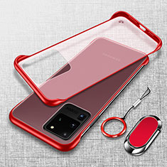 Cover Crystal Trasparente Rigida Cover JS1 per Samsung Galaxy S20 Ultra Rosso