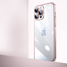 Cover Crystal Trasparente Rigida Cover QC2 per Apple iPhone 13 Pro Max Oro Rosa