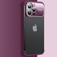 Cover Crystal Trasparente Rigida Cover QC4 per Apple iPhone 14 Pro Rosso Rosa