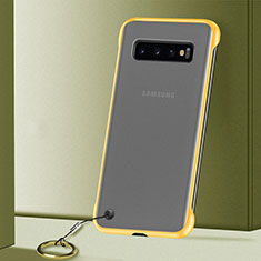 Cover Crystal Trasparente Rigida Cover S01 per Samsung Galaxy S10 Plus Giallo