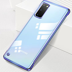 Cover Crystal Trasparente Rigida Cover S01 per Samsung Galaxy S20 Blu