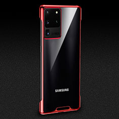 Cover Crystal Trasparente Rigida Cover S01 per Samsung Galaxy S20 Ultra 5G Rosso