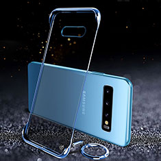 Cover Crystal Trasparente Rigida Cover S03 per Samsung Galaxy S10 Plus Blu