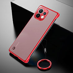 Cover Crystal Trasparente Rigida Cover S03 per Xiaomi Mi 11 Lite 4G Rosso