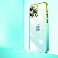 Cover Crystal Trasparente Rigida Cover Sfumato QC1 per Apple iPhone 14 Pro Verde