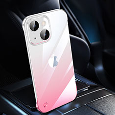 Cover Crystal Trasparente Rigida Cover Sfumato QC2 per Apple iPhone 14 Plus Rosa