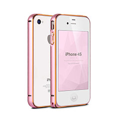 Cover Lusso Laterale Alluminio per Apple iPhone 4S Rosa