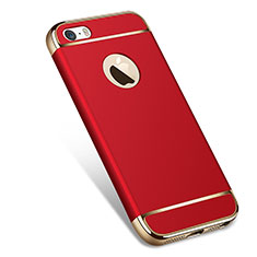 Cover Lusso Metallo Laterale e Plastica per Apple iPhone 5 Rosso