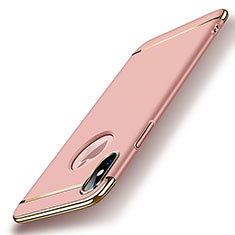 Cover Lusso Metallo Laterale e Plastica per Apple iPhone X Oro Rosa