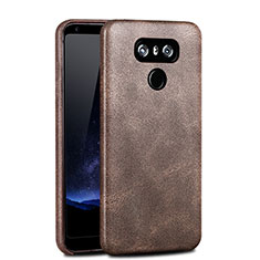 Cover Plastica Rigida In Pelle per LG G6 Marrone