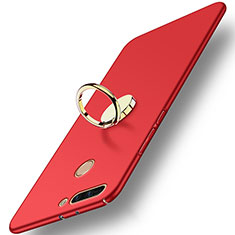 Cover Plastica Rigida Opaca con Anello Supporto A02 per Huawei Honor V9 Rosso