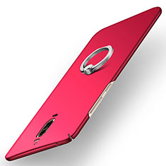 Cover Plastica Rigida Opaca con Anello Supporto A02 per Huawei Mate 9 Pro Rosso