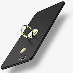 Cover Plastica Rigida Opaca con Anello Supporto A02 per Huawei Nova Nero