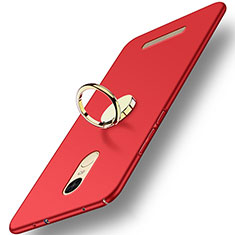 Cover Plastica Rigida Opaca con Anello Supporto A02 per Xiaomi Redmi Note 3 MediaTek Rosso