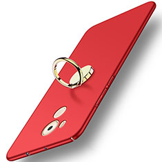 Cover Plastica Rigida Opaca con Anello Supporto A04 per Huawei Mate 8 Rosso