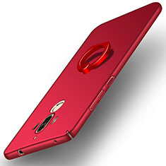 Cover Plastica Rigida Opaca con Anello Supporto A05 per Huawei Mate 9 Rosso