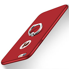 Cover Plastica Rigida Opaca con Anello Supporto per Apple iPhone 6 Rosso