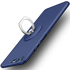 Cover Plastica Rigida Opaca con Anello Supporto per Huawei Honor 9 Premium Blu