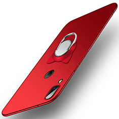 Cover Plastica Rigida Opaca con Anello Supporto per Huawei Nova 3e Rosso