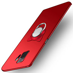 Cover Plastica Rigida Opaca con Anello Supporto per Samsung Galaxy S9 Rosso