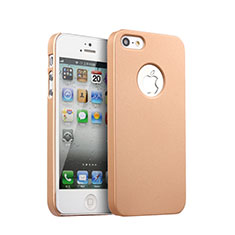 Cover Plastica Rigida Opaca con Foro per Apple iPhone 5 Oro