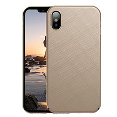 Cover Plastica Rigida Opaca Spigato per Apple iPhone X Oro